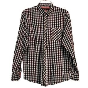 Ben Sherman Men Heritage L Plaid Shirt Union Fit Flip Cuffs Button Down Collar
